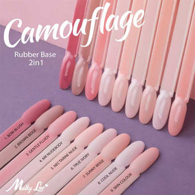 Rubber Base 2-in-1 Camouflage MollyLac Nudematic 10 ml Nr. 4